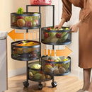 [Comprá 1 Llevá 2] Frutera Articulada de Acero Inoxidable Giratoria de 3/4/5 Niveles +REGALO: Kit de Utensilios de Cocina