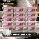 Kit con 15 Frascos Herméticos de Vidrio + 10 Vasos de Vidrio Aruba [¡ÚLTIMAS UNIDADES EN STOCK!]
